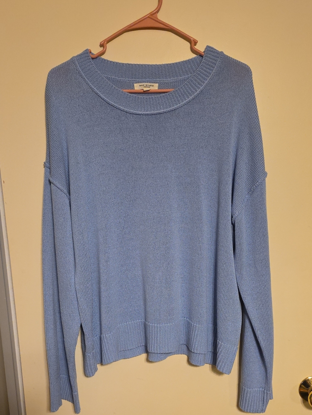 Max Studio Light Blue Crewneck Sweater